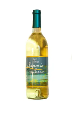 Bottle of Sangria Sunrise white wine.