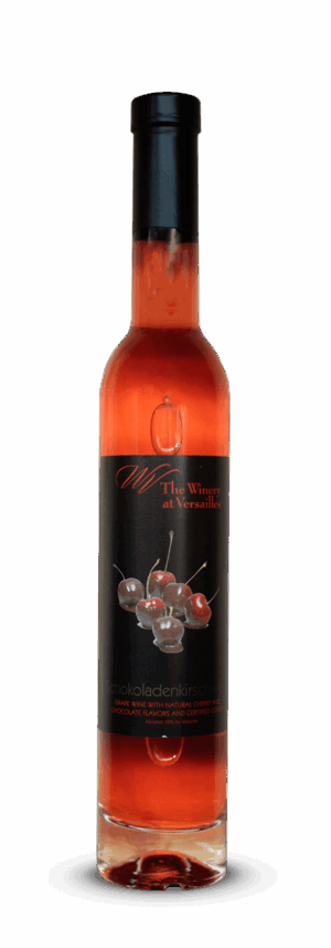 Red wine bottle on black background.