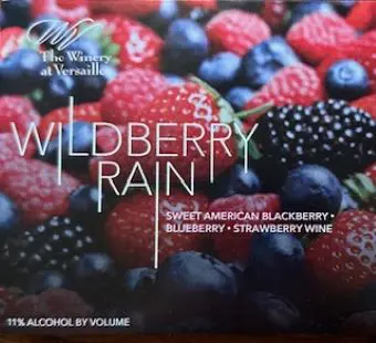 Wildberry Rain wine label with mixed berries.