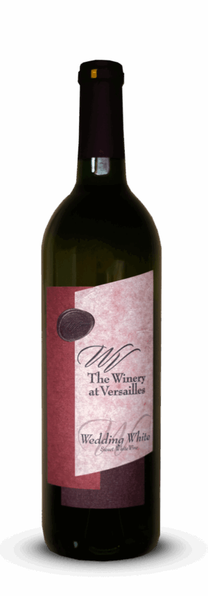Wine bottle with burgundy label design.