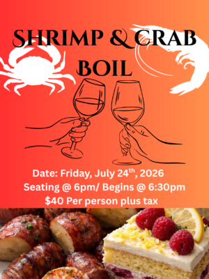 July 24th: Shrimp & Crab Boil