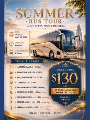 July 25: Summer Bus Tour